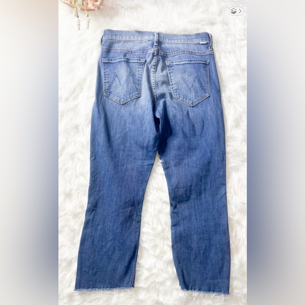 Mother The Insider Crop Step Fray Denim Jeans-Sorry I'm Staring Wash-Size 30 - Picture 2 of 3